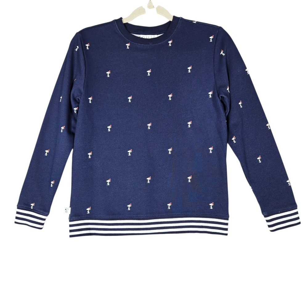 Janie and Jack Peanuts Snoopy Sweatshirt Kids 12 Navy Blue Pullover Sweater